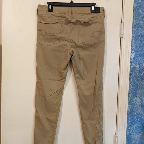 American Eagle Khaki Tan Jeggings Size 12 Short Super Super Stretch X - Picture 15 of 15